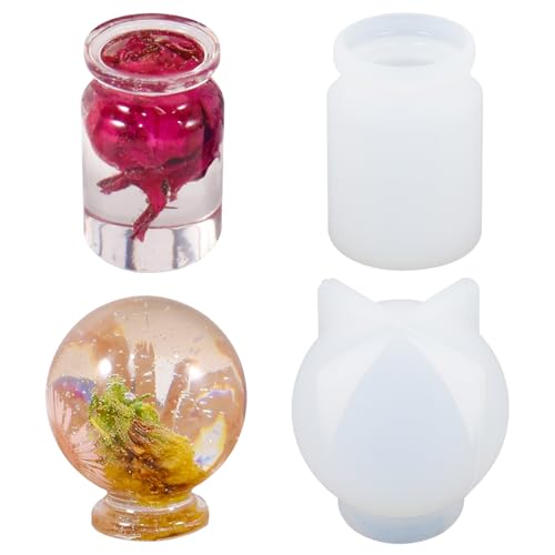 2 Stück Mini-Silikonformen für Glasflaschen aus Kunstharz, transparente Epoxidharz-Formen für Schmuck, Ohrringe, Seife, Kerzenherstellung von HOMICO