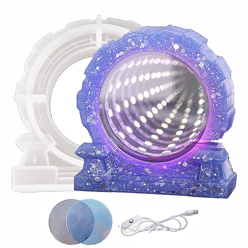 Einzigartige Harz-Form-Set für Türlichter, Silikonformen für Epoxidharz, inklusive Lichtformen, Spiegel, halbe Linse und USB-Weißlichtstreifen, Silikonharz-Formen für Lampe, DIY, Desktop-Ornamente, Einzigartige Harz-Form-Set für Türlichter, Silikonformen für Epoxidharz, inklusive Lichtformen, Spiegel, halbe Linse und USB-Weißlichtstreifen, Silikonharz-Formen für Lampe, DIY, Desktop-Ornamente, von HOMICO