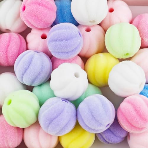Kürbisperlen für Stifte, bunte Samtperlen für Perlenstifte, Schlüsselanhänger, Schmuckherstellung, Armband, Ohrringe, Halskette, 30 Stück Kürbisperlen für Stifte, bunte Samtperlen für Perlenstifte, Schlüsselanhänger, Schmuckherstellung, Armband, Ohrringe, Halskette, 30 Stück von HOMICO