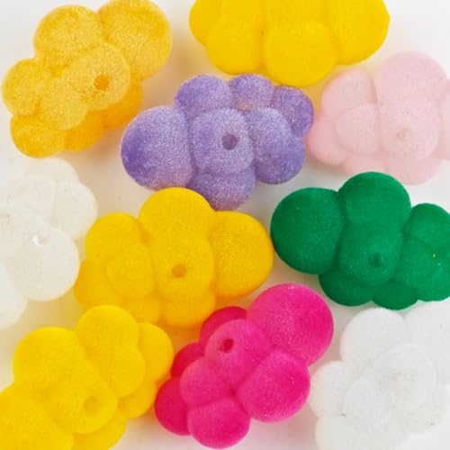 Samt-Wolkenperlen für Stift, ausgefallene Fokusperlen, Perlen für Perlenstifte, Perlenstickerei, Schlüsselanhänger, 10 Stück Samt-Wolkenperlen für Stift, ausgefallene Fokusperlen, Perlen für Perlenstifte, Perlenstickerei, Schlüsselanhänger, 10 Stück von HOMICO