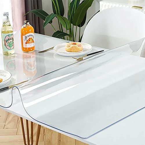 Selbstklebende Folie Transparent 65x105cm, Öl- und wasserdicht, Tischdecke Transparent Abwaschbar Größe Wählbar, Bastelunterlage für Haushalt Küche, 2mm Filet von HOMKT