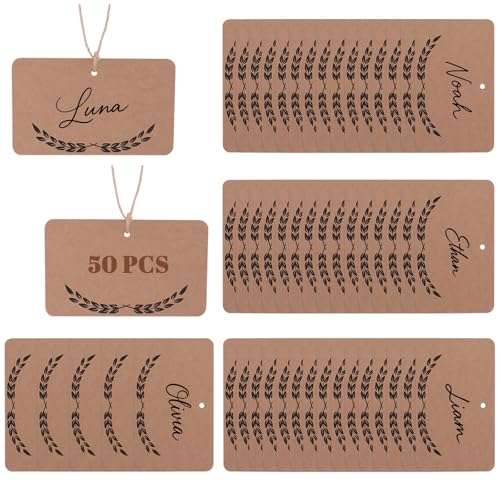 HOMMDECO 50 Stück schwarze Blanko-Platz-Namenskarten aus Kraftpapier zum Aufhängen mit Hanfseil für Hochzeit, Babyparty, Abendessen, Bankett, Party, Reservierte Sitzschilder, Partyzubehör HOMMDECO 50 Stück schwarze Blanko-Platz-Namenskarten aus Kraftpapier zum Aufhängen mit Hanfseil für Hochzeit, Babyparty, Abendessen, Bankett, Party, Reservierte Sitzschilder, Partyzubehör von HOMMDECO