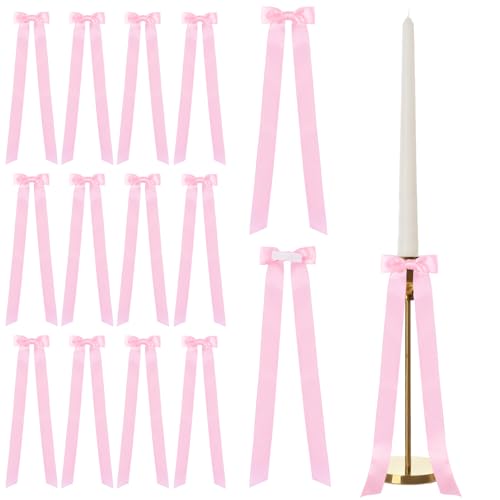 HOMMDECO Rosafarbene Kerzenhalter mit Schleifen, Dekoration, selbstklebend, 33 cm, für Hochzeiten, Brautpartys, Partys, Geschenkverpackungen, Tischaufsätze und andere lebendige Veranstaltungen, 12 HOMMDECO Rosafarbene Kerzenhalter mit Schleifen, Dekoration, selbstklebend, 33 cm, für Hochzeiten, Brautpartys, Partys, Geschenkverpackungen, Tischaufsätze und andere lebendige Veranstaltungen, 12 von HOMMDECO