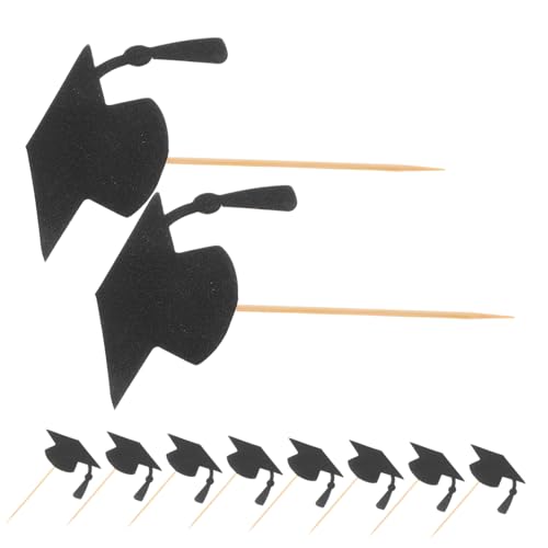 24 Stück Graduation Cap Cupcake Topper Teiliges Dekorationsset für Abschlussfeiern Vielseitig Einsetzbar für Kuchen und Gebäck für Schulabschluss und Persönliche Feiern von HOMOBABE