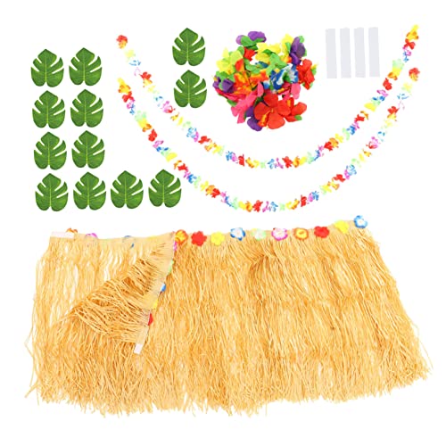 HOMOBABE 1 Satz Hawaiian Tischrock Set mit Bunte Deko für Hawaii Party Turtel Leaf Hibiskusblüten und Blumensträngen für Lebendige Feier von HOMOBABE