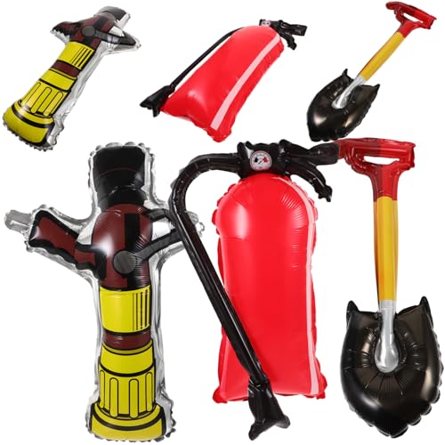 HOMOBABE 1 Satz Luftballons Feuerlöscher und Schaufel Design für Feuerwehr Partydekoration Aufblasbare Deko für Feuerwehrmann Feierlichkeiten Einfach zu Transportieren Lagern von HOMOBABE