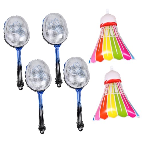 HOMOBABE 1 Satz Stylisches Set mit Aufblasbaren Badmintonballons für Partys Leichte Aluminiumfolie Große Mehrfarbige Shuttlecock Ballons Blaue Badmintonschläger für Sport Events und HOMOBABE 1 Satz Stylisches Set mit Aufblasbaren Badmintonballons für Partys Leichte Aluminiumfolie Große Mehrfarbige Shuttlecock Ballons Blaue Badmintonschläger für Sport Events und von HOMOBABE