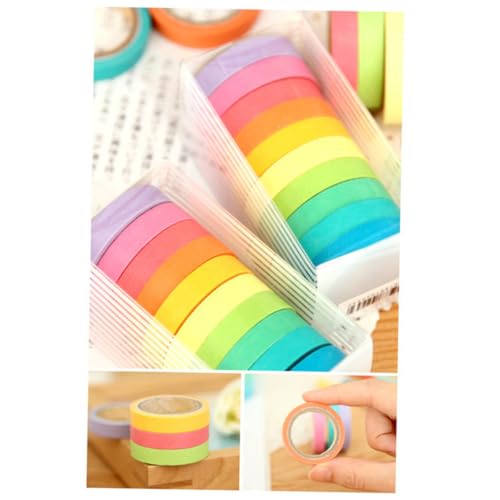 HOMOBABE 10 Rollen Buntes Washi Tape Farbiges Dekoratives Klebeband aus Washi Breit Vielseitig für Scrapbooking Planer DIY Geschenke und Kreative Bastelprojekte von HOMOBABE