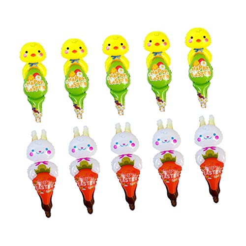 HOMOBABE 10 Stück Easter Balloon Stick Teiliges mit Aufblasbaren Hasen und Hühnerballons Deko für Ostern Partys und Kreative Fotos mit Freunden und Familie HOMOBABE 10 Stück Easter Balloon Stick Teiliges mit Aufblasbaren Hasen und Hühnerballons Deko für Ostern Partys und Kreative Fotos mit Freunden und Familie von HOMOBABE