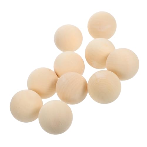 HOMOBABE 10 Stück Holzperlen Runde Kugeln ohne Bohrung DIY Bastelmaterial für Malprojekte Sicher und Natürlich für und Kreative Aktivitäten von HOMOBABE