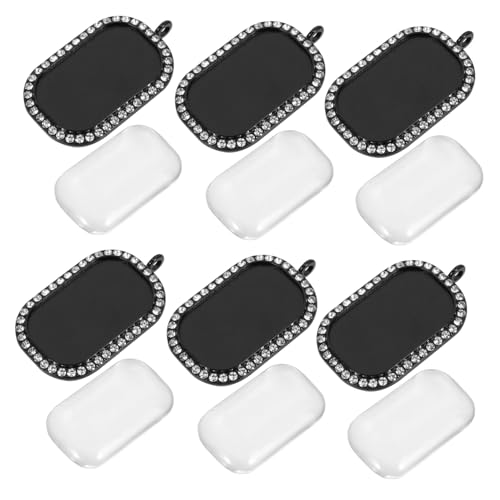 HOMOBABE 10 Stück Teiliges Alloy Pendant Tray mit Glas Cabochons DIY Schmuck Anhänger Tabletts für Halsketten Ohrringe Leicht Langlebig Geeignet für Strasssteine Kleben und Individuelle von HOMOBABE