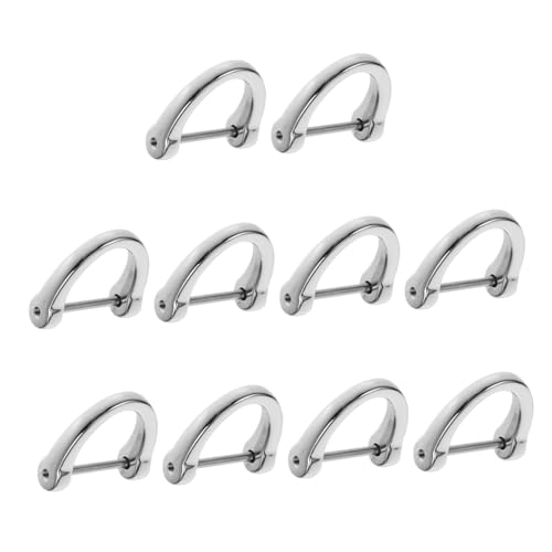 HOMOBABE 10 Stück Teiliges D Ringe Ersatz für Taschen D Förmige Schnallen DIY Gepäck Schlüsselanhänger Zubehör Silberfarbene Halbringe für Handtaschen und Rucksäcke von HOMOBABE