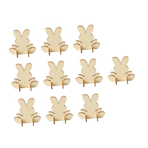 HOMOBABE 10 Stück Teiliges DIY Holz Kaninchen aus Natürlichem Holz Präzise Geschnittene Hasenornamente Kreative Bastelidee für Osterdekoration Wohn und Ladenverschönerung Handbemalbar für von HOMOBABE