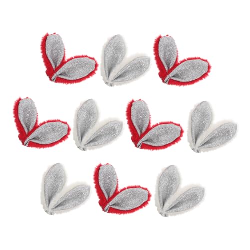 HOMOBABE 10 Stück Teiliges Diy für Haarband Zubehör Süße Cartoon Rabbit Ohr Dekorationen für Kreative Bastelprojekte für Mädchen Einschließlich Weiße und Rote Ohren von HOMOBABE