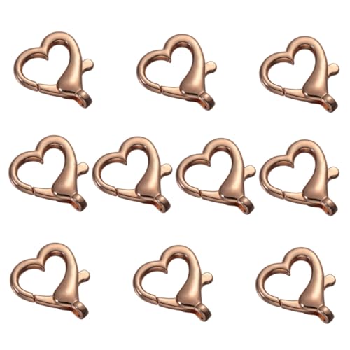 HOMOBABE 10 Stück Teiliges Herzförmige Metallbeschläge aus Zinklegierung Leichte DIY Schlüsselanhänger Zubehör für Taschen und Koffer Goldfarben Langlebig und Vielseitig Einsetzbar von HOMOBABE