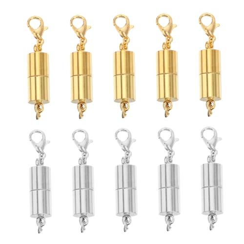 HOMOBABE 10 Stück Teiliges Magnetische Schmuckverbinder aus Langlebigem Glatte Armband Halskettenverlängerungen in Gold und Silber Geeignet für DIY Schmuckherstellung und Vielseitige HOMOBABE 10 Stück Teiliges Magnetische Schmuckverbinder aus Langlebigem Glatte Armband Halskettenverlängerungen in Gold und Silber Geeignet für DIY Schmuckherstellung und Vielseitige von HOMOBABE