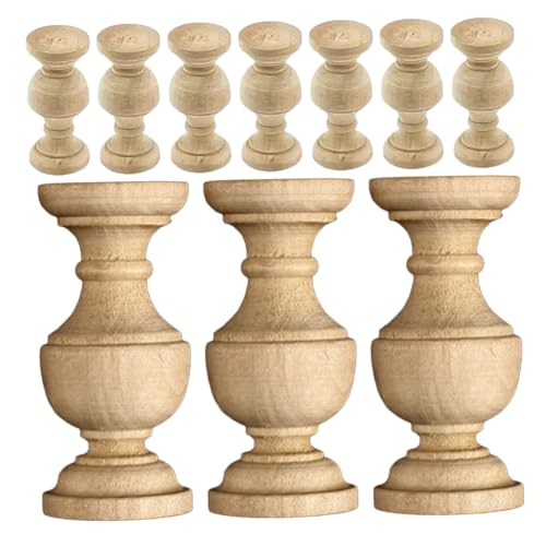 HOMOBABE 10 Stück Unvollendete Holzspindeln für Diy Möbelprojekte Dekorative Baluster für Weinschrank und Bettgestell Robuste Holzsäulen für Wohn und Esszimmer HOMOBABE 10 Stück Unvollendete Holzspindeln für Diy Möbelprojekte Dekorative Baluster für Weinschrank und Bettgestell Robuste Holzsäulen für Wohn und Esszimmer von HOMOBABE