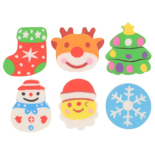 HOMOBABE 10 Stück Weihnachtliche Elch Radiergummis Bunte Weihnachtsradierer für Perfektes Lernzubehör und Geschenkidee für Weihnachten und Schuldekoration von HOMOBABE