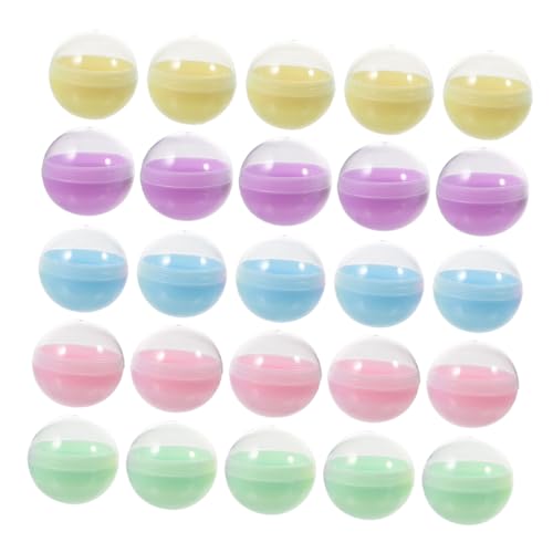HOMOBABE 100 Stück Füllbare Ballkapseln Pastellfarben Runde Kunststoffbehälter für Kaugummiautomaten Diy Bastelprojekte Partyspielzeug und Aufbewahrung von HOMOBABE