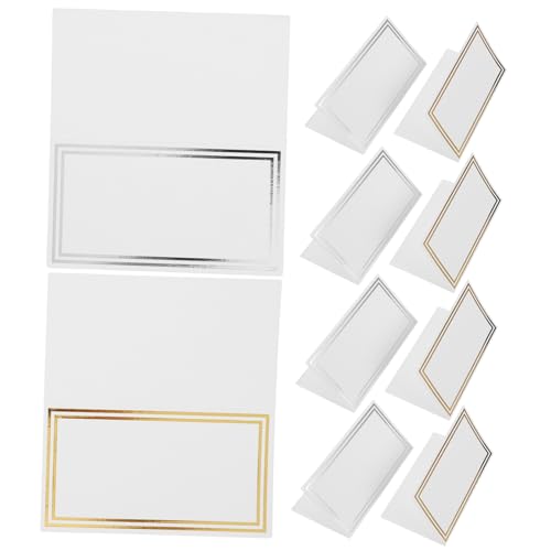 HOMOBABE 100 Stück Hochwertige Tischkarten für Hochzeiten Gold Silber Faltbare Platzkarten für Gäste Namenskarten für Ihre Feierlichkeiten DIY Beschriftung HOMOBABE 100 Stück Hochwertige Tischkarten für Hochzeiten Gold Silber Faltbare Platzkarten für Gäste Namenskarten für Ihre Feierlichkeiten DIY Beschriftung von HOMOBABE