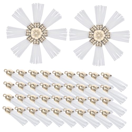 HOMOBABE 100 Stück Leder Quasten Anhänger mit Kappen Langlebige DIY Schmuck Troddeln für Schlüsselanhänger Ohrringe Taschen Zubehör Vielseitige Handgefertigte Dekoration von HOMOBABE