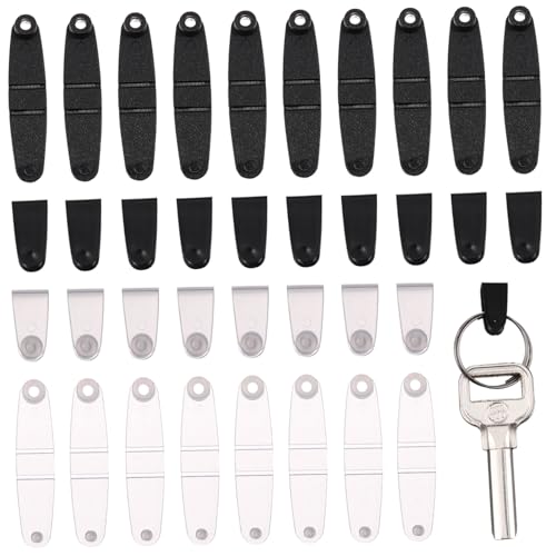 HOMOBABE 100 Stück Teiliges Kunststoff Schlüsselanhänger Transparente und Schwarze Clips Langlebige Ausweishalter Befestigungen Einfache Anwendung Passend für Kartenhalter und von HOMOBABE