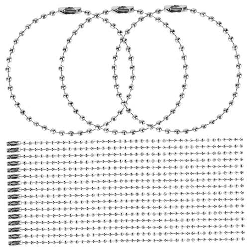 HOMOBABE 100 Stück Verstellbare Kugelkette mit Verbindungselement Schlüsselanhänger Schmuckanhänger DIY Kettenverschluss für Hundemarken Flaschenanhänger Tags von HOMOBABE