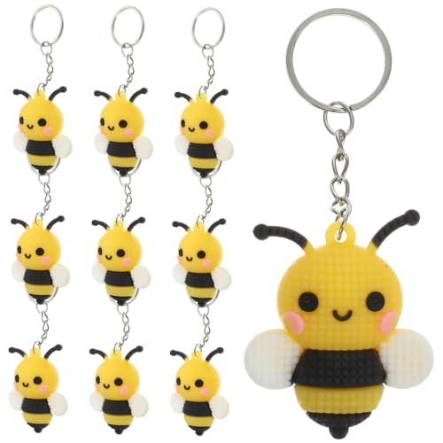 HOMOBABE 10Stücke Bienen Schlüsselanhänger Cartoon Anhänger für Taschen Dekoration für Kindergeburtstagsfeiern Hochzeiten und Party Events Langlebig und Charmant von HOMOBABE