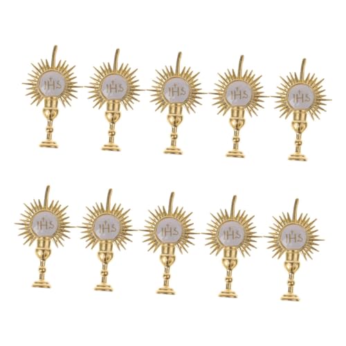 HOMOBABE 10Stücke Religiöse Kuchen Topper für Taufen und Konfirmationen Gold Dekorationen Wiederverwendbare Ornamente für Christliche Feierlichkeiten für Kirchenpartys von HOMOBABE