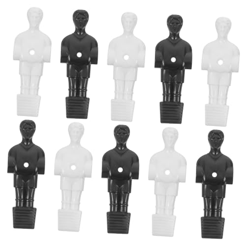 HOMOBABE 10Stücke Teiliges Tischfußballspieler Ersatzteil Schwarz und Weiß Tischfußballfiguren für Mini Tischkicker Einfach zu Montieren für Zuhause Büro und Veranstaltungen von HOMOBABE
