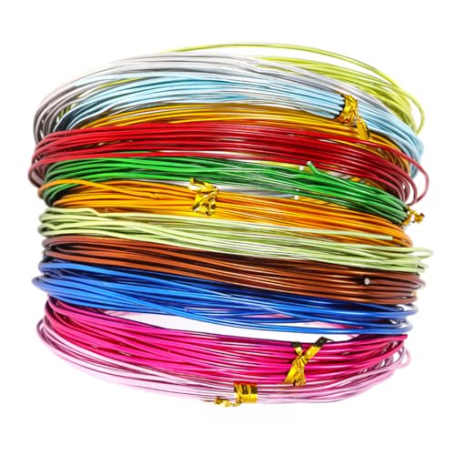 HOMOBABE 12 Rollen Aluminiumdraht Biegsamer Schmuckdraht DIY für Armbänder Halsketten Oxidationsbeständiger Basteldraht pro Flexibel für Kreatives Handwerk und Schmuckherstellung von HOMOBABE
