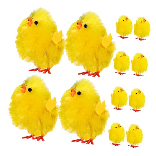 HOMOBABE 12 Stück Küken Figuren Chenille für Tischdekoration Kuchendeko und Ostereierfüllung Dekoration für und Feiern von HOMOBABE