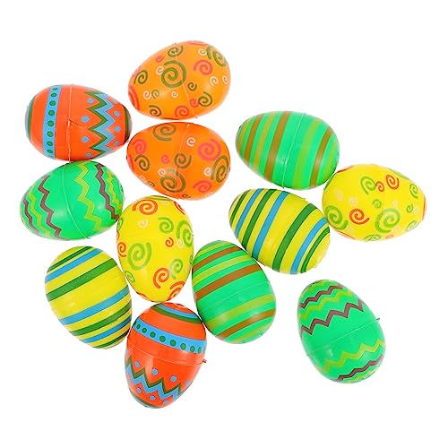 HOMOBABE 12 Stück Osterei-Dekorationen passende Eier Party Plastikei dekoration eier künstliche Eier aus Kunststoff Eierschmuck Colorful von HOMOBABE