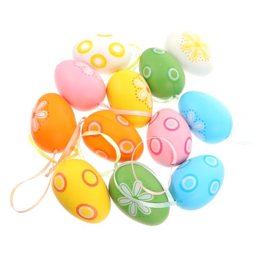 HOMOBABE 12 Stück Ostereier Mini Ornamente Gepudert Hängend Pastell Für Eierpulver Die Bunt Schaum Gefüllt Groß Festivalbedarf Colorful Kunststoff- -material von HOMOBABE
