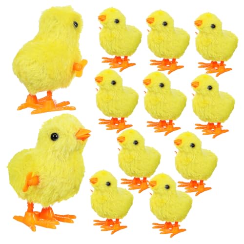 HOMOBABE 12 Stück Teiliges Plüschküken mit Aufziehmechanismus Springende Küken für Partygeschenk für Ostern Mitgebsel für Jungen und Mädchen von HOMOBABE