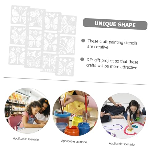 HOMOBABE 12 Stück Teiliges Schmetterlingsmuster Schablonen Wiederverwendbare DIY Malvorlagen aus Robustem Material Geruchlos und Leicht zu Reinigen für Wand Möbel Scrapbooking und Kreative von HOMOBABE