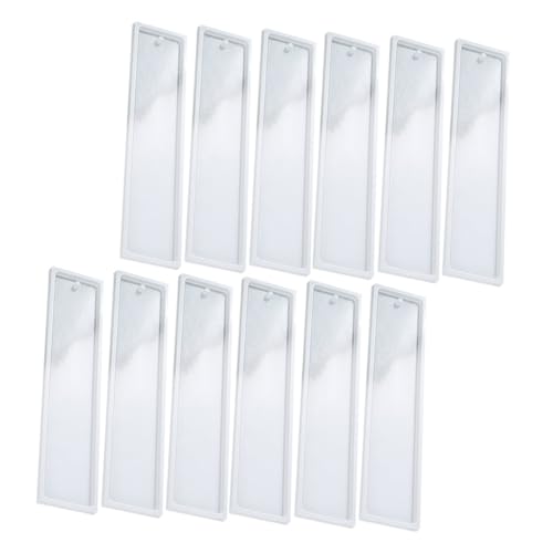 HOMOBABE 12 Stück Teiliges Silikon Lesezeichen Gießform Flexible und Langlebige DIY Dekorform für Epoxidharz Schmuck Anhänger Rechteckige Adornment Mold für Basteln und Einfache von HOMOBABE