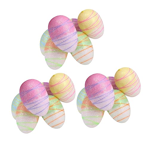 HOMOBABE 18 Stück Ostereier Dekoratives Ei Partygeschenk Ei Künstliches Ei Festival Ei Ei Bemalen Ei Osterparty Eier Buntes Osterei Hängendes Ei DIY Ei Herstellung Von von HOMOBABE