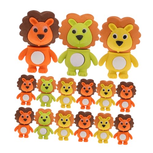 HOMOBABE 18 Stück Teiliges Süßer Radiergummis für Adorable Lion Erasers für Schulbedarf Mitgebsel für Mädchen für Klassenzimmergebrauch von HOMOBABE