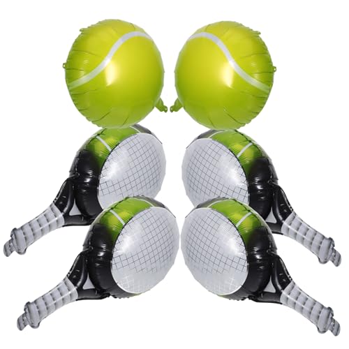 HOMOBABE 1Satz Tennisschläger Luftballons aus Aluminiumfolie Sportliche Deko für Tennis Mottopartys Tennisbälle Schläger für Geburtstagsfeiern von HOMOBABE