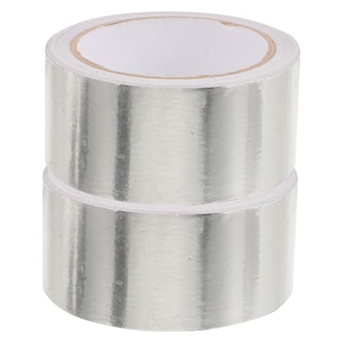 HOMOBABE 2 Rollen Aluminium Folienklebeband Hitzebeständig Isolierendes Klebeband für Dämmung Geeignet für Metallreparaturen und Lüftungsanlagen Einfach zu Schneiden Verwenden von HOMOBABE