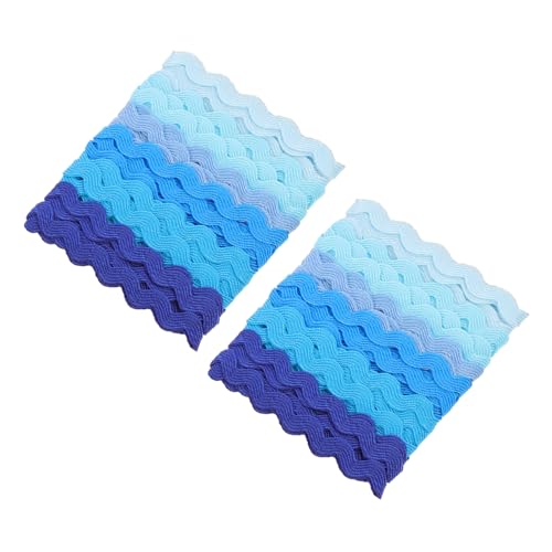 HOMOBABE 2 STÜCK Wellenfransenbesatz Polyesterbänder Farbiges Wellen nähband Strapazierfähig Knitterfrei für DIY Dress Trim Geschenkverpackung Bastel Nähprojekte von HOMOBABE