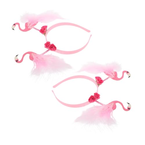 HOMOBABE 2 Stück Flamingo Haarreif Tropisches Headdress mit für Partys Fotografie Karneval Hawaii Mottoparty Sommer Dekoration Lustiger Kopfschmuck von HOMOBABE