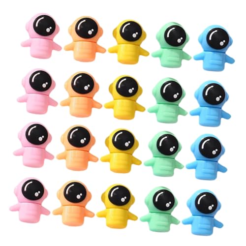 HOMOBABE 20 Stück Teiliges Mini Astronauten Radiergummi Set Niedliche Kawaii Radiergummis für Schule Klassenzimmerpreise und Kreative Bunten Farben Blau Orange Gelb Grün von HOMOBABE