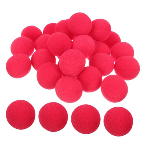 HOMOBABE 25 Stück Clown -Nasenschwamm Ball Halloween Clown-Cosplay-Kostüm Schaum Party Gefälligkeiten lustig Picker deko Clown-Zubehör Party-Clown-Nase tragbare Zirkusnase Clown -Stütze rot von HOMOBABE