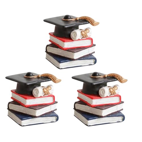 HOMOBABE 3 Stück Doktorhutbuch - Abschlussfeier Kuchendeko - Kuchendekoration Abschlussfeier - Abschlussfeier Party Dekoration Dessertringe Grad Cupcake Topper Cupcake-Topper shuzhi von HOMOBABE