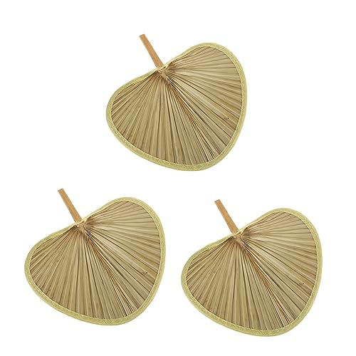 HOMOBABE 3 Stück Handgefertigte Woven Fans Umweltfreundliche Sommerdekoration Tragbare Fächer aus Bananenblatt für Stilvolle Inneneinrichtung und Erfrischende Kühlung von HOMOBABE