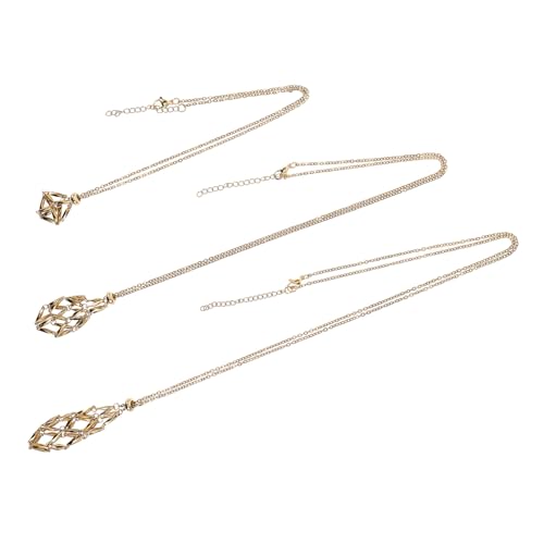 HOMOBABE 3 Stück Teiliges DIY Kettenhalter Verstellbarer Leerer Quarz Kristall Anhänger Käfig Handgefertigtes Netzdesign Schmuckherstellung Zubehör für Halsketten HOMOBABE 3 Stück Teiliges DIY Kettenhalter Verstellbarer Leerer Quarz Kristall Anhänger Käfig Handgefertigtes Netzdesign Schmuckherstellung Zubehör für Halsketten von HOMOBABE