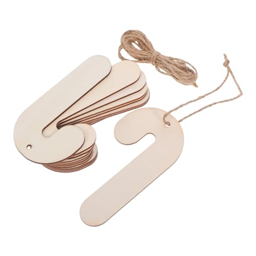 HOMOBABE 30 Stück Teiliges Weihnachtliche Holzanhänger Candy Cane Unfertige Holzscheiben mit Glatter Oberfläche Blanko Weihnachtsdeko zum Bemalen DIY Basteln für Festliche Dekoration von HOMOBABE