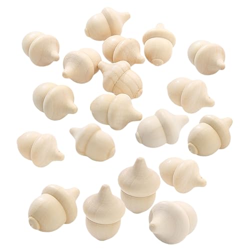 HOMOBABE 30 Stück Unfertige Holz Eicheln für DIY Bastelprojekte Kreative Holzfiguren zum Bemalen Naturmaterialien für Kinderhandwerk Dekoration Hochwertige Handgemachte Bastelzubehör für von HOMOBABE